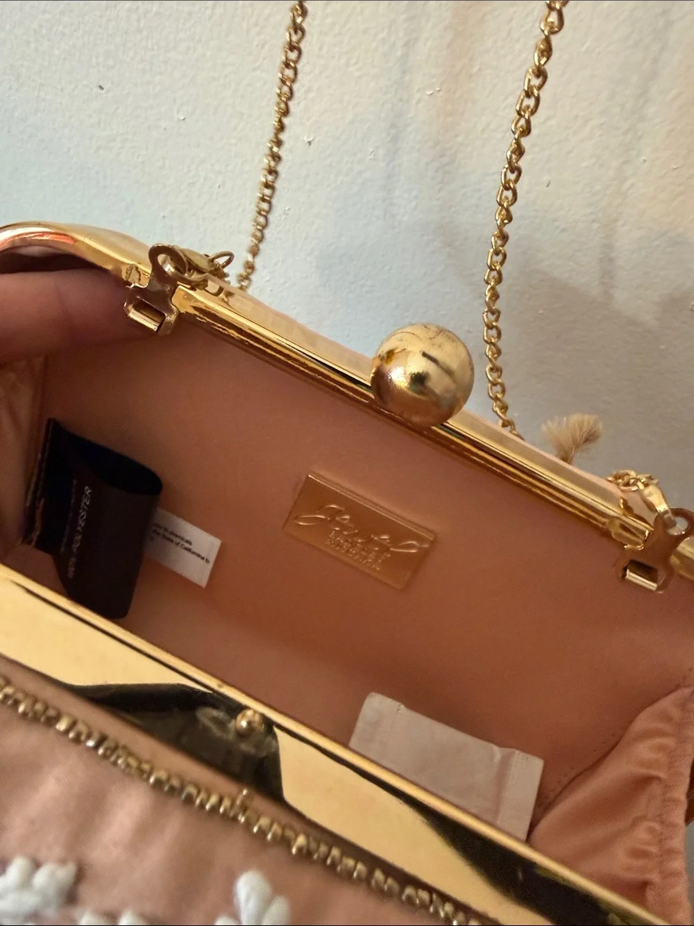 Embellished Pink Floral Evening Clutch